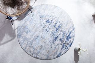 LuxD Dizajnový okrúhly koberec Rowan 150 cm béžovo-modrý obr-2