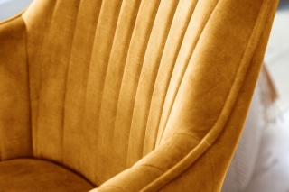 LuxD 25597 Dizajnová otočná stolička Gaura horčicovo-žltý zamat obr-3