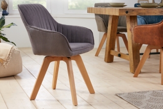 LuxD 25780 Dizajnová otočná stolička Gaura vintage sivá obr-1