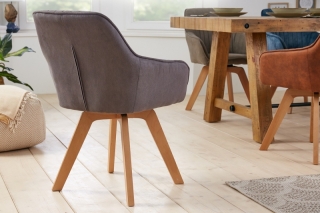 LuxD 25780 Dizajnová otočná stolička Gaura vintage sivá obr-2