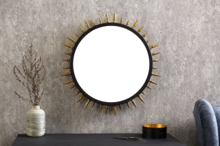 LuxD Dizajnové nástenné zrkadlo Lacretia  čierno-zlaté  x  25821 obr-1