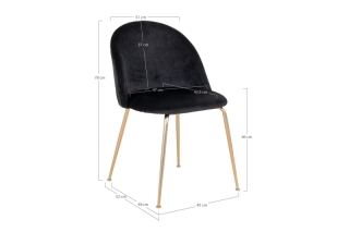 Norddan 25861 Dizajnová stolička Ernesto, čierna / mosadz obr-4