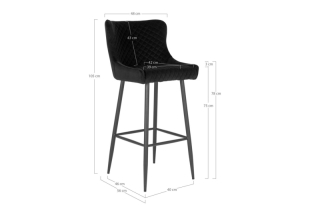 Norddan Dizajnová barová stolička Laurien čierna obr-4