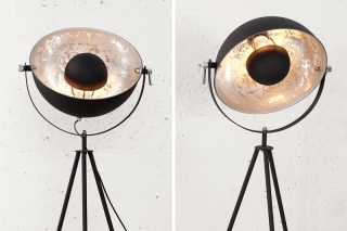 LuxD 25899 Dizajnová stojanová lampa Atelier 145 cm čierno-strieborná Stojanové svietidlo obr-2