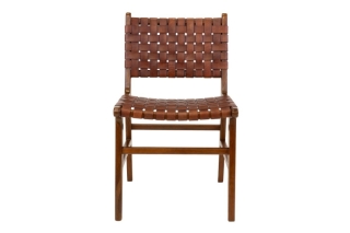 Norddan 26117 Dizajnová jedálenská stolička Jamison hnedá koža obr-2
