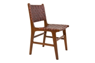 Norddan 26117 Dizajnová jedálenská stolička Jamison hnedá koža obr-3