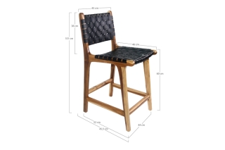 Norddan Dizajnová barová stolička Jamison čierna koža obr-1