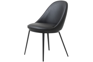 Furniria 26136 Dizajnová jedálenská stolička Danika čierna ekokoža