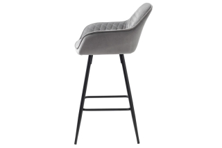 Furniria Dizajnová barová stolička Dana sivý zamat obr-1