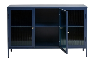 Furniria Dizajnová komoda Hazina 132 cm modrá obr-3