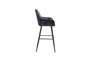 LuxD Dizajnová barová stolička Garold sivý zamat obr-2