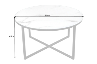 LuxD Dizajnový konferenčný stolík Latrisha 80 cm biely - vzor mramor obr-4