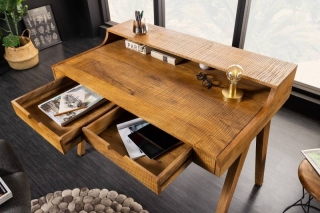 LuxD Dizajnový písací stôl Freddo 120 cm mango obr-1