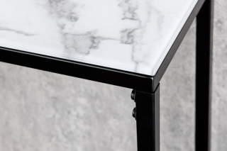 LuxD Dizajnová konzola Latrisha 110 cm biela - vzor mramor obr-1