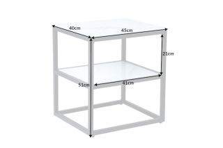 LuxD Dizajnový odkladací stolík Latrisha 45 cm biely - vzor mramor obr-4