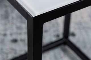LuxD Sada odkladacích stolíkov Latrisha 40 cm biela - vzor mramor obr-3