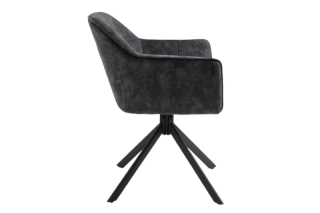 LuxD 26737 Dizajnová otočná stolička Galileo tmavosivý zamat obr-2