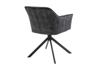 LuxD 26737 Dizajnová otočná stolička Galileo tmavosivý zamat obr-4