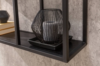 LuxD Dizajnový nástenný regál Maille 91 cm čierny jaseň obr-3