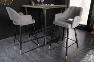 LuxD Dizajnová barová stolička Laney svetlosivá obr-1