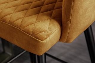 LuxD Dizajnová barová stolička Laney horčicový zamat obr-2