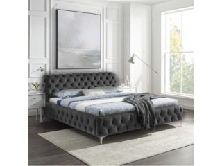 LuxD Dizajnová posteľ Rococo 180 x 200 cm sivý zamat