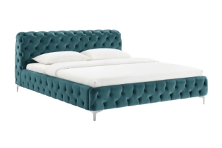 LuxD Dizajnová posteľ Rococo 180 x 200 cm modrý zamat obr-2