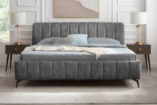 LuxD Dizajnová posteľ Rotterdam 180 x 200 cm sivý zamat obr-1