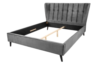 LuxD Dizajnová posteľ Violetta 160 x 200 cm tmavosivý zamat obr-3