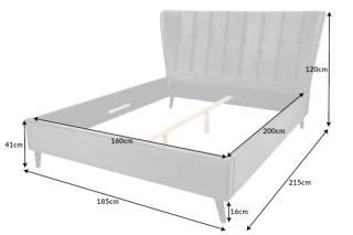 LuxD Dizajnová posteľ Violetta 160 x 200 cm tmavosivý zamat obr-4
