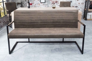 LuxD Dizajnová lavica Maximiliano 160 cm vintage taupe obr-1
