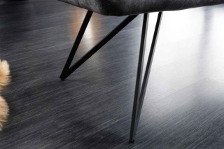 LuxD Dizajnová lavica Natasha 156 cm tmavosivý zamat obr-4