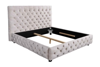 LuxD Dizajnová posteľ Laney 160 x 200 cm šampanský zamat obr-4
