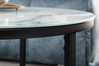 LuxD Dizajnový konferenčný stolík Latrisha 60 cm Biely - vzor mramor obr-3