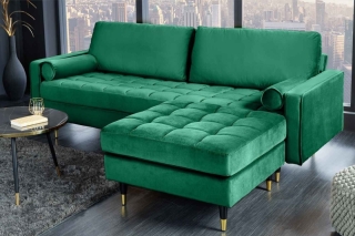 LuxD Dizajnová taburetka Adan 80 cm smaragdovo-zelený zamat obr-1