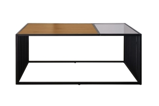 LuxD Dizajnový konferenčný stolík Haines 100 cm vzor divý dub obr-1