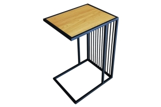 LuxD Dizajnový odkladací stolík Haines 43 cm vzor divý dub obr-1