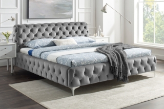 LuxD Dizajnová posteľ Rococo 160 x 200 cm sivý zamat