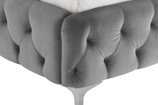 LuxD Dizajnová posteľ Rococo 160 x 200 cm sivý zamat obr-2