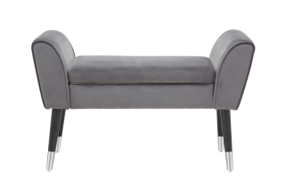 LuxD Dizajnová lavica Dafina 90 cm sivý zamat obr-1
