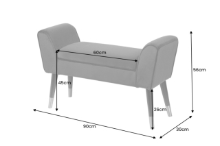 LuxD Dizajnová lavica Dafina 90 cm sivý zamat obr-3