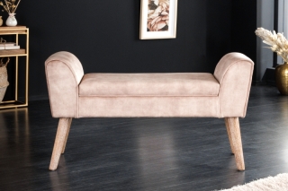 LuxD Dizajnová lavica Dafina 90 cm béžový zamat obr-1
