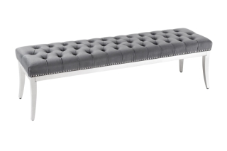 LuxD Dizajnová lavica Queen 164 cm sivý zamat obr-4