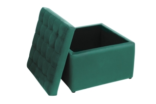 LuxD Dizajnová taburetka Rococo 60 cm smaragdovo-zelený zamat obr-1