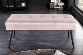 LuxD Dizajnová lavica Bailey 100 cm ružový zamat obr-1