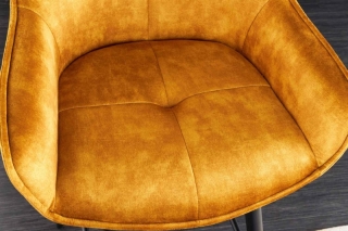 LuxD Dizajnová barová stolička Natasha horčicový zamat obr-1