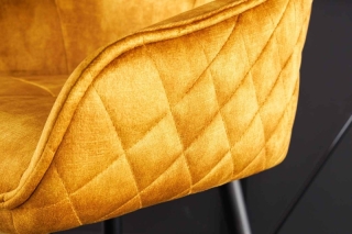 LuxD Dizajnová barová stolička Natasha horčicový zamat obr-2
