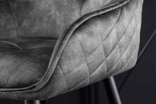 LuxD Dizajnová barová stolička Natasha sivý zamat obr-3