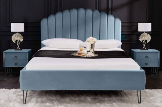 LuxD Dizajnová posteľ Palmira 140 x 200 cm akvamarínová obr-1