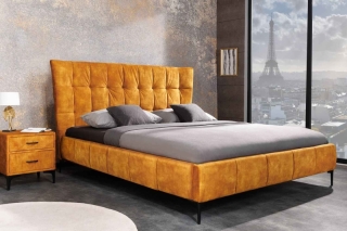 LuxD Dizajnová posteľ Bailey 180 x 200 cm horčicový zamat obr-1